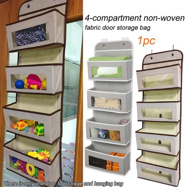 

storage boxes & bins wall hanging bathroom hooks baby nursery clear window for pantry bag dorm closet with 4 pockets over the door organizer