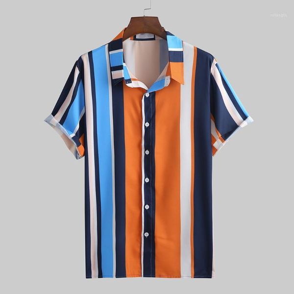

men's shirt casual button hawaii 2020 multicolor summer fashion loose lapel leopard short sleeve beach shirt blouse #451, White;black