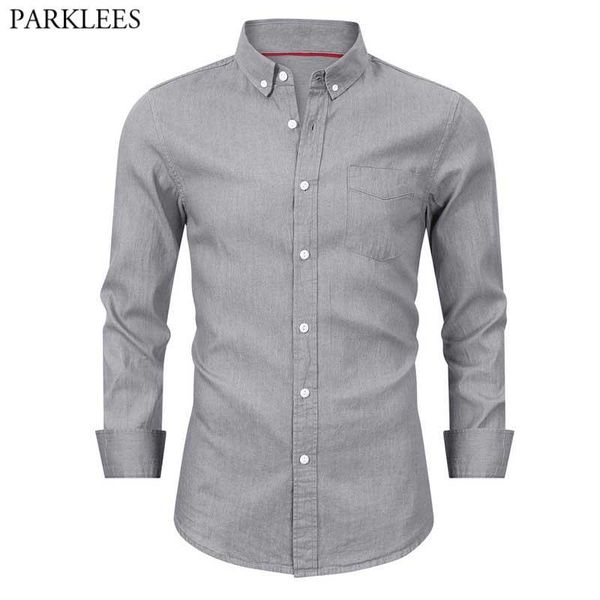 

gray denim jeans shirt men 2021 casual washed cotton jeans shirts mens long sleeve button down cowboy shirt male chemise homme, White;black