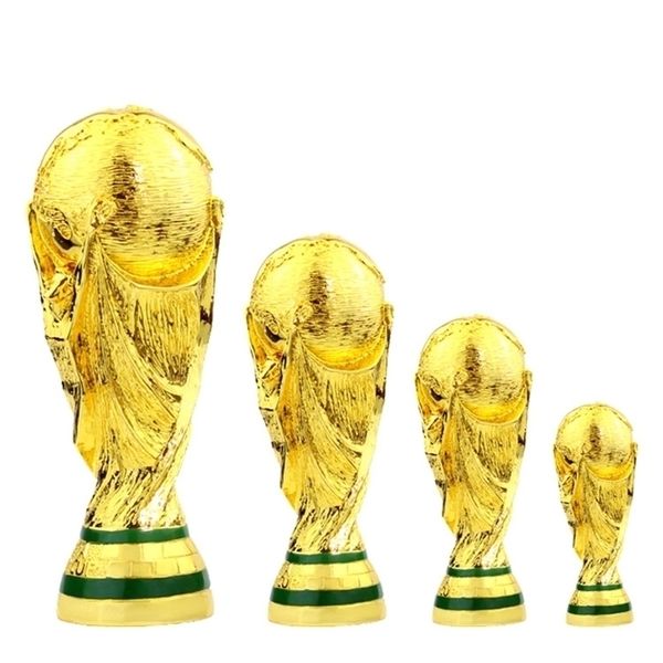 Trofeo di calcio in resina Trofei di calcio mondiale europeo Fan Regalo Souvenir Mascotte dorata Home Office Decoration 220118