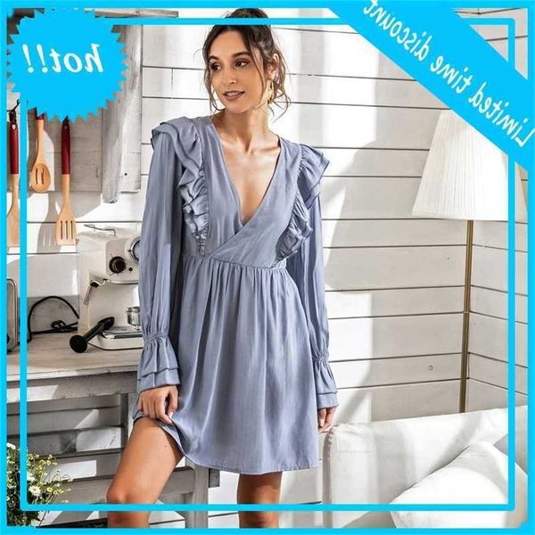 

women's lotus page long mouths deep v-neck tunic dress restore summer female effects color loss midi jurk trui party