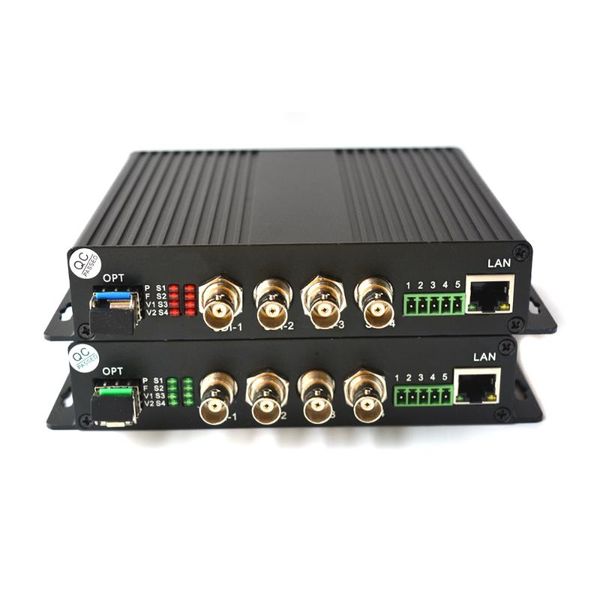 

4 channels hd sdi video/audio/ethernet over fiber optic media converters transmitter receiver for hd sdi cctv, lc