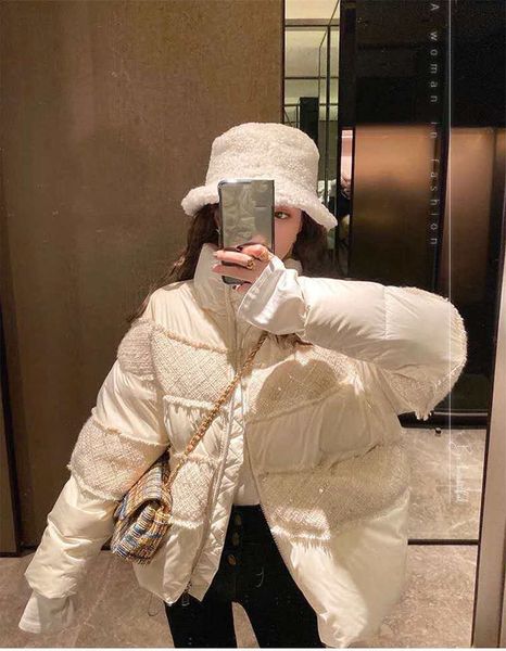 

women jacket down parkas coat winter style sequins shiny jackets pocket outsize lady warm coats white and black s-l