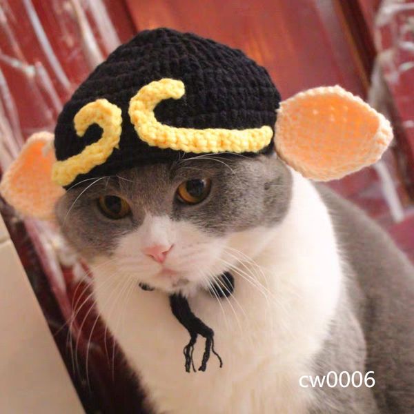 

hand-knitted pet cat hat chinese myth journey to the west pig eight quit head cap cat and dog universal clothing pet accessories cw0006