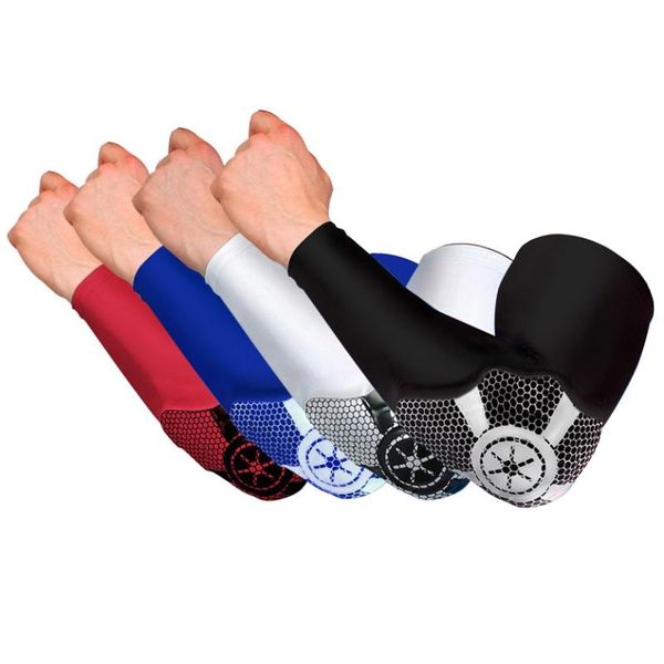 

new elbow support arm sleeve quick dry basketball cycling sleeves uv protection running camping arm warmers sports safety, Black;gray