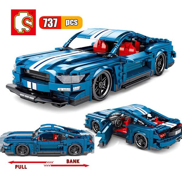 

sembo 737pcs city mechanical pull back super sport car building blocks technic racing car function brick toys for children gift wmtawk