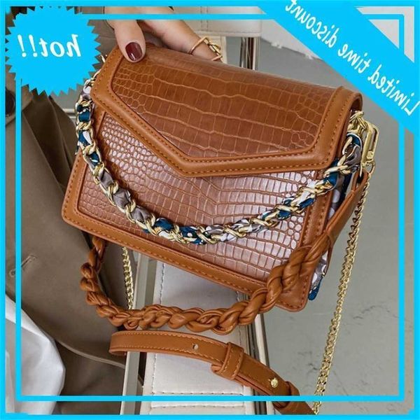 

fashion crocodile shoulder shawls chains handbags effects colour square crossbody bags for women 2021 shopper bag