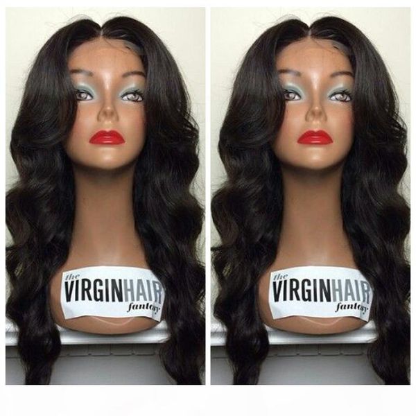 

250% density lace front human hair wigs with baby hair body wave brazilian remy hair wigs for black women, Black;brown