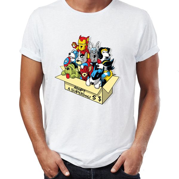 

men's t shirt adopt a superhero dog super dog funny comic badass tee sport hooded sweatshirt hoodie