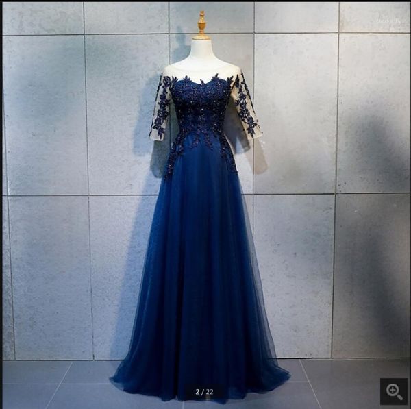 

2020 new arrival blue a line half sleeve beaded prom dress lace appliques hollow back corset prom gowns party dress1, White;black