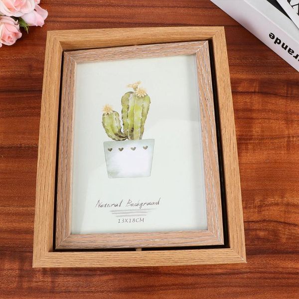

retro 7 inch p frame wooden picture frame chic p holder home deskdecoration for bedroom living room (single frame)