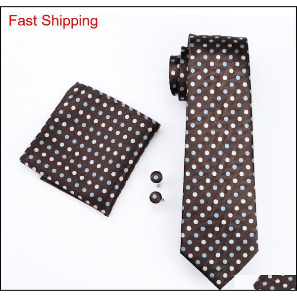 

mens dot style neck tie set pocket square cufflinks jacquard woven mens silk tie formal work mee qylzjs new_dhbest, Black;blue