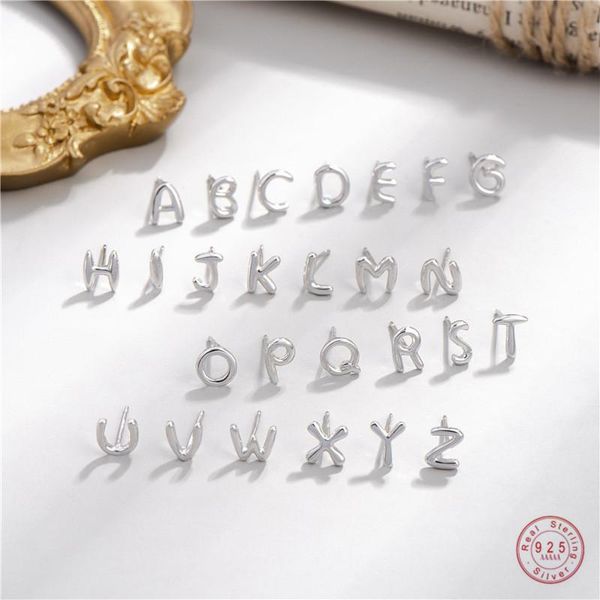 

obear 925 sterling silver 26 письмо серег для женщин женский шарм серьги серебро fine letter классический ювелирные изделия, Golden;silver