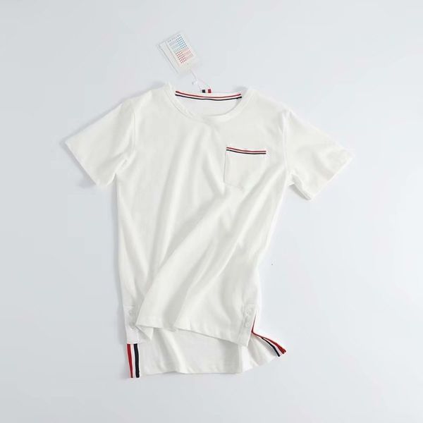 

medium summer 2020 new style loose length crew neck t-shirt for women, Black;gray