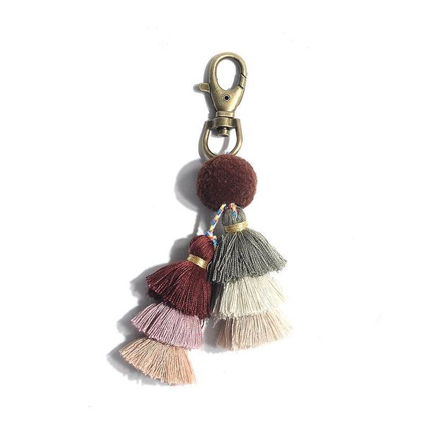 

3pcs lot personalized long colorful three layers of tassel for keychain bag cellphone pendant home decoration diy accessories h jllatb