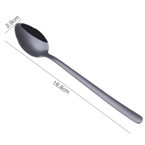 

grapefruit spoon polished 304 stainless steel serrated edge design long handle fruit ice dessert spoon kitchen gadget h wmtxsv