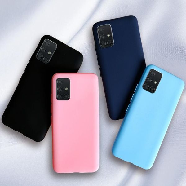

for samsung galaxy a71 a51 case solid color cover shockproof sile phone case on for samsung a 71 51 cover sof bbylek