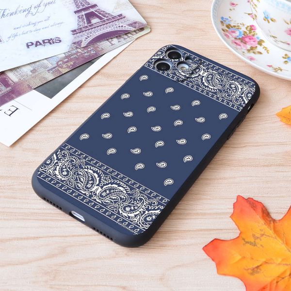 

blue belt paisley printed soft silicon matte cover vip