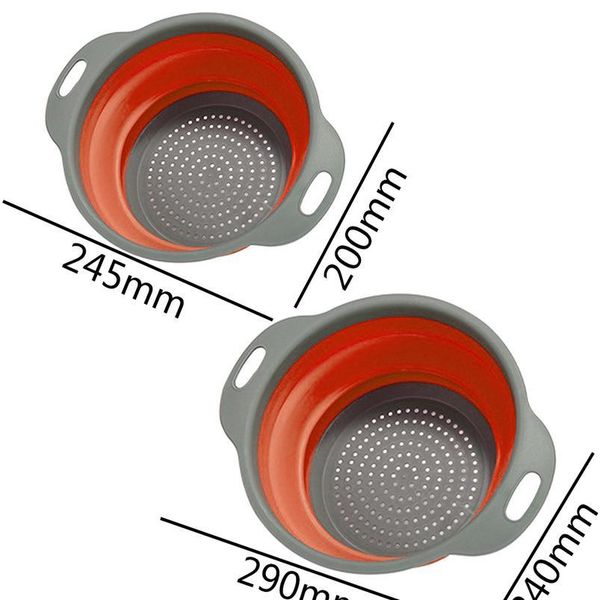 

retractable sile dishwashing drain basket four colors optional round size folding sile washing basket frui bbyoye