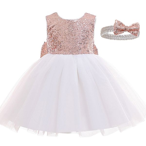 

2020 new baptism dress halloween baby princess dress first birthday gift sequin bow child dress 1023, Red;yellow