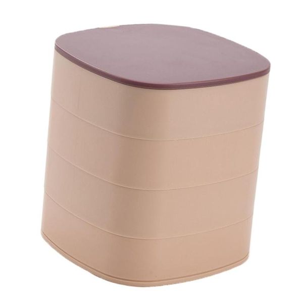 

jewelry pouches, bags 360 degree rotating box tablenecklace tray organizer container 4 layers for bracelets ring earring small trinkets, Pink;blue
