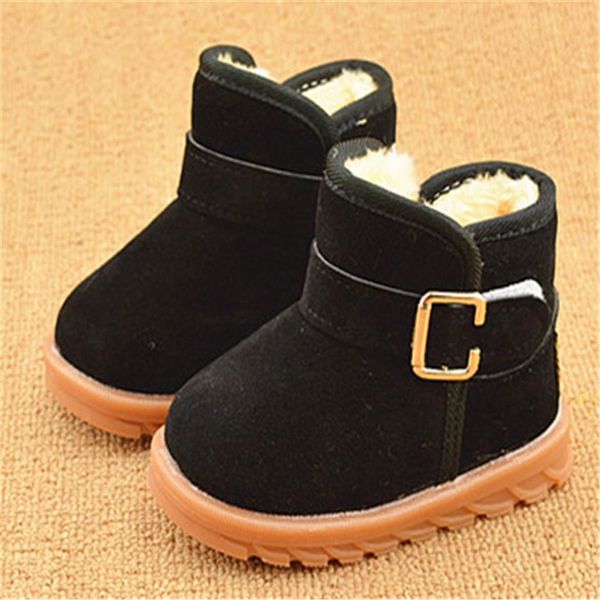 

winter kids fashion snow boots thick child cotton shoes warm plush soft bottom girls short boots ski boot baby toddler boots qylxcn mywjqq, Black