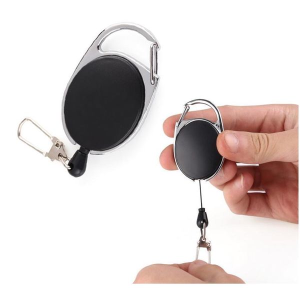 

50pcs wire rope camping telescopic burglar keychain holder tactical outdoor camping key ring edc retractable fly fishin qylief, Slivery;golden