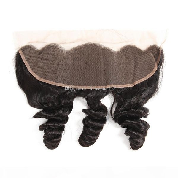 

peruvain human loose deep wave hair with lace frontal closure loose deep wave peruvian virgin hair wefts with lace frontal natural hairline, Black;brown