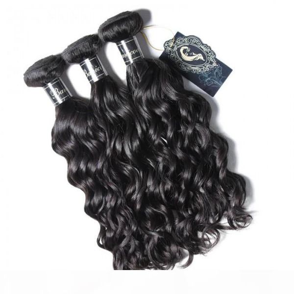 

3 bundles natural wave hair 10a gade customized factory remy virgin hair replacement, Black;brown