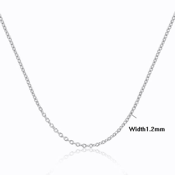 

windshow 4sizes available 925 sterling silver cross rolo chain necklace women girls 40/ 45/ 50/ 60cm+5cm jewelry kolye collares