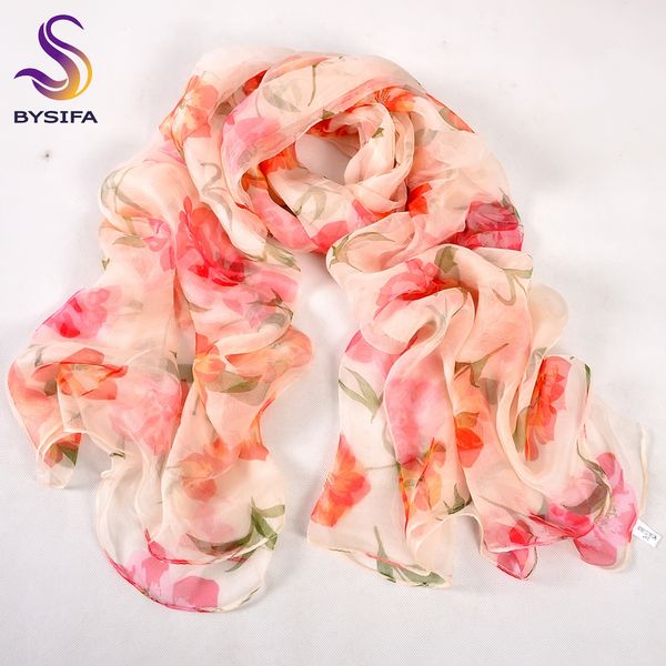 

bysifa] red roses silk scarf ladies fashion 100% pure silk long scarves spring autumn thin transparent satin silk scarf 201021, Blue;gray