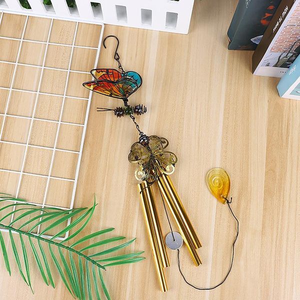 

1pc 3d butterfly wind chime iron diamond glass crafts three-nsional zakka creative metal glass painted ornament gard bbycel