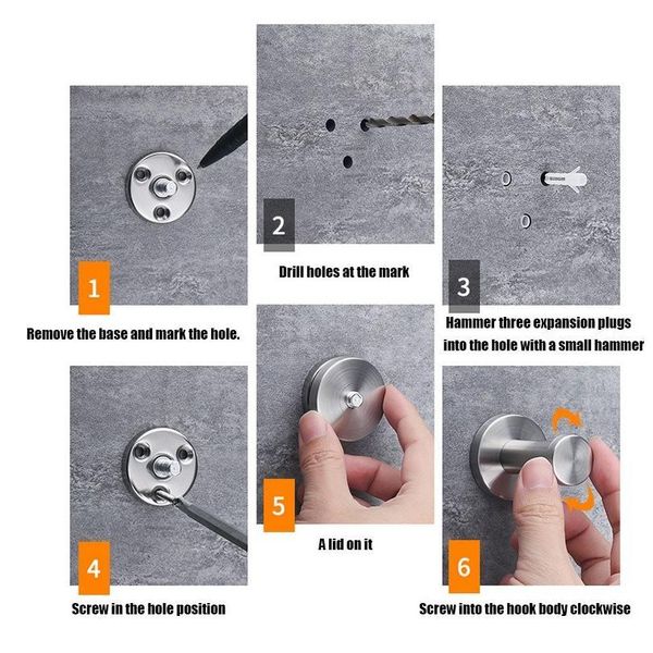 

2pcs column clothes hook stainless steel single hook wardrobe wall toilet wall single hook for bathroom kitch wmtqsk