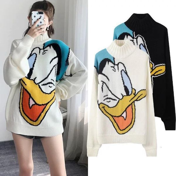 

19fw knitted sweater women lady's girls gcds wool duck sweatshirt sweaters streetwear pullovers outdoor brown, White;black