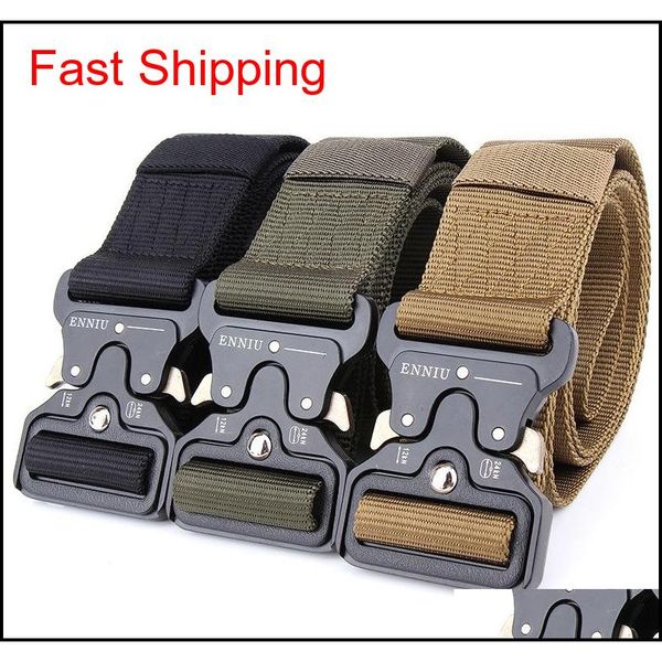 

wholesale men's canvas belt metal insert buckle nylon training belt army tactical belts for men,can be custom-made nzf5x, Black;green