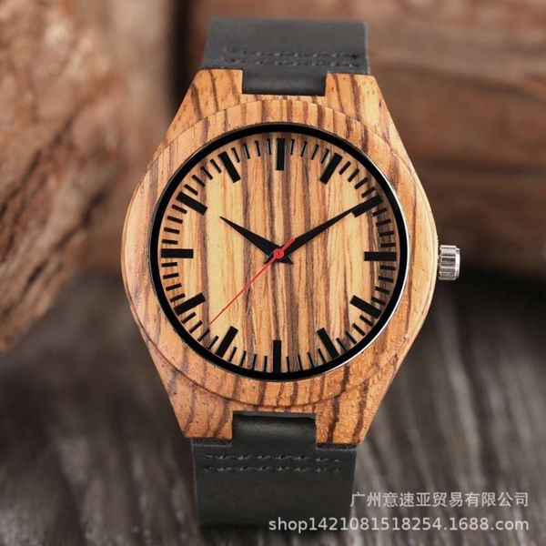 

belt new watch leisure wood wood watch, Slivery;brown