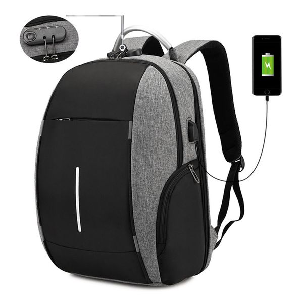 

new anti theft usb charging lapbackpack men large capacity travel designer bag pack many departments waterproof school bags 12