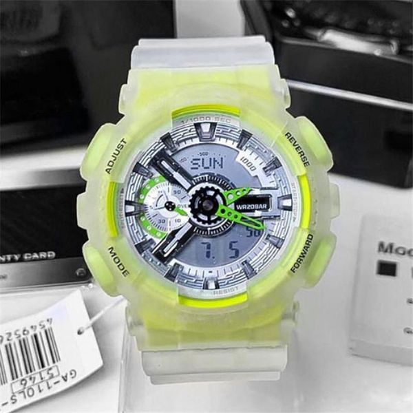 

selling men's sports 110 watch led digital electronic watch royal oak large dial world time, Slivery;brown