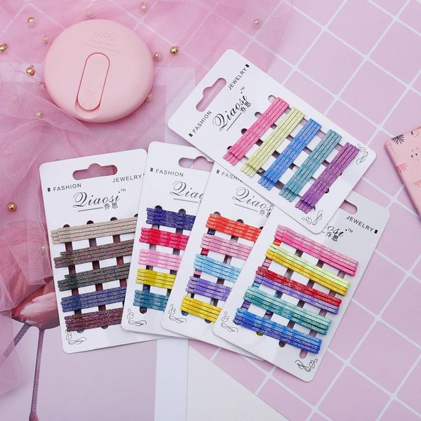 

20pcs 5.5cm hair clip for ladies girls basic style decorative hairpin colored hairgrips barrette with gold powder fashion clamp bbyzwt, Black;brown