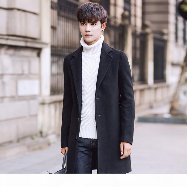 

good quality men coat winter jackets men outwear long jackets new fashion male casual trench large s down jackets size s 5xl c18111601, Black