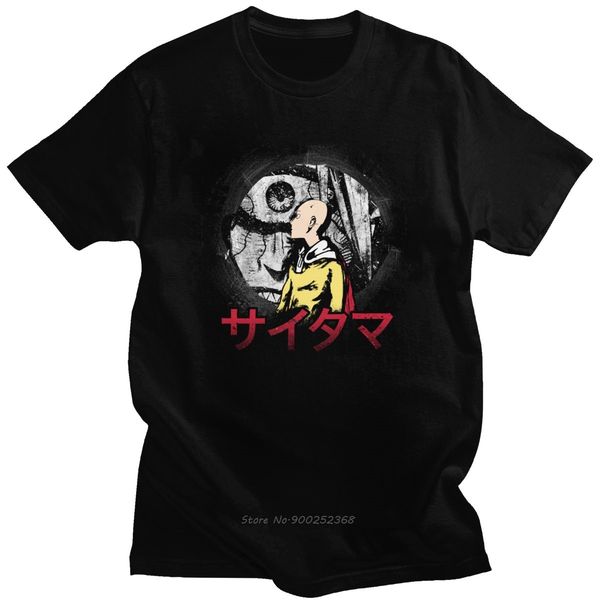 

novelty men's retro one punch man saitama short sleeve japan superhero anime manga harajuku gift hoodie designers t shirts sweatshirt