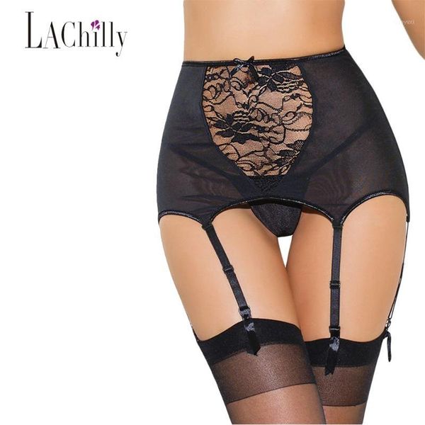 

wholesale-2017 new women intimate lingerie 3 colors high-waisted lace power net hollow-out garter belt lc1183 plus size s-5xl1, Black;white