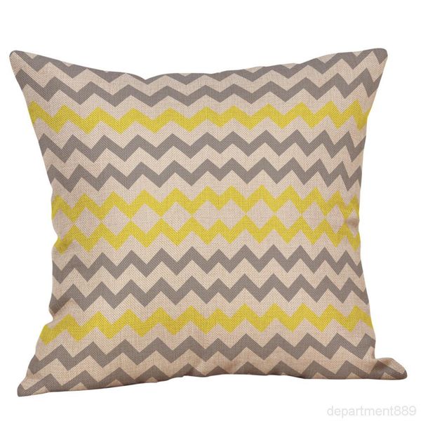

a-linen yellow twill grey cushion cover nordico geometric style home decorative pillow case 45x45cm owf2733