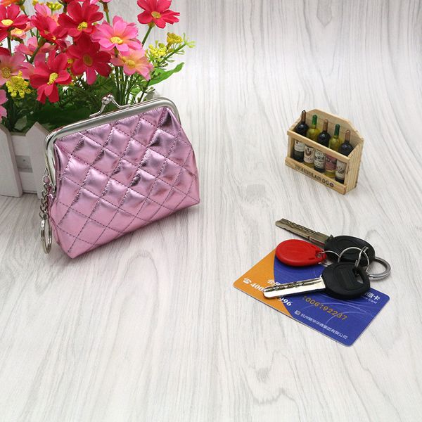 

4pcs coin purses women pu prismatic prints palin short hasp small wallet, Red;black