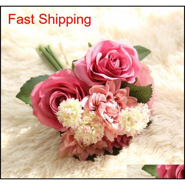 

diy artificial rose flower bouquet silk decorative flower l background wall decoration diy road led wedd qylahm item_home