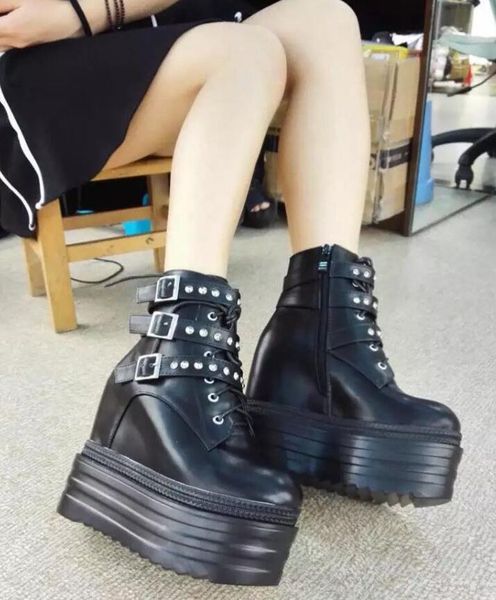 

2020 winter, wedge boots spring and 6ckd, Black