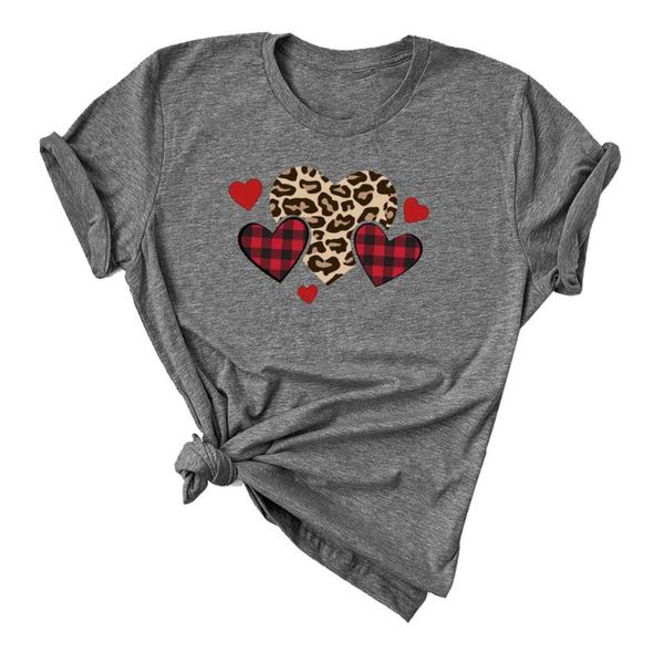 

women plus size tee valentine's day couple t shirt short sleeve heart print summer casual harajuku sweet cute tee o neck top, White