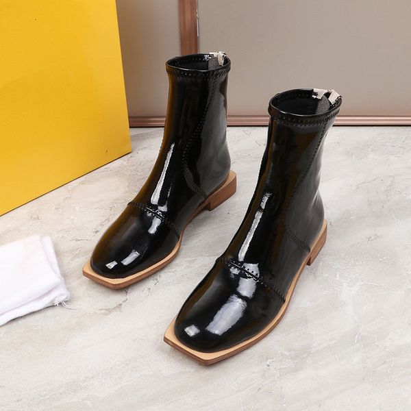 

autumn and winter new products womens camping boots fashion leather short boots low heel zipper single boots round head sexy, Black