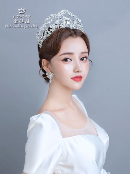 

aisiwei европейского стиля вода алмаз парикмахерского невесты свадебного платье в стиле барокко короны банкетной головы фото аксессуары, Silver