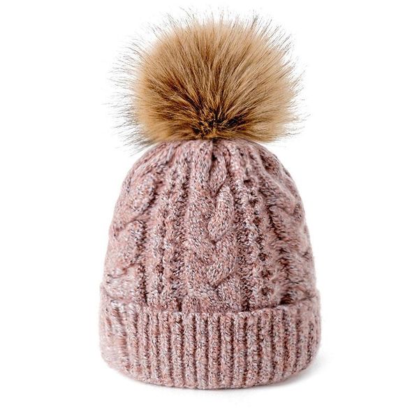 

beanie/skull caps women's winter hat cotton knit fashion warm beanie adjustable hood soft pompom outdoor sports, Blue;gray